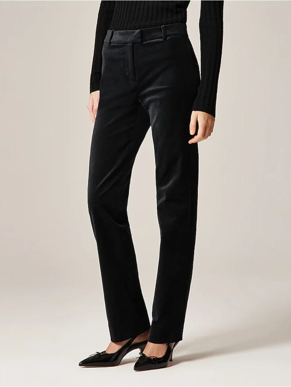 J.Crew Stella Straight Leg Pant in Velvet Black Size 8